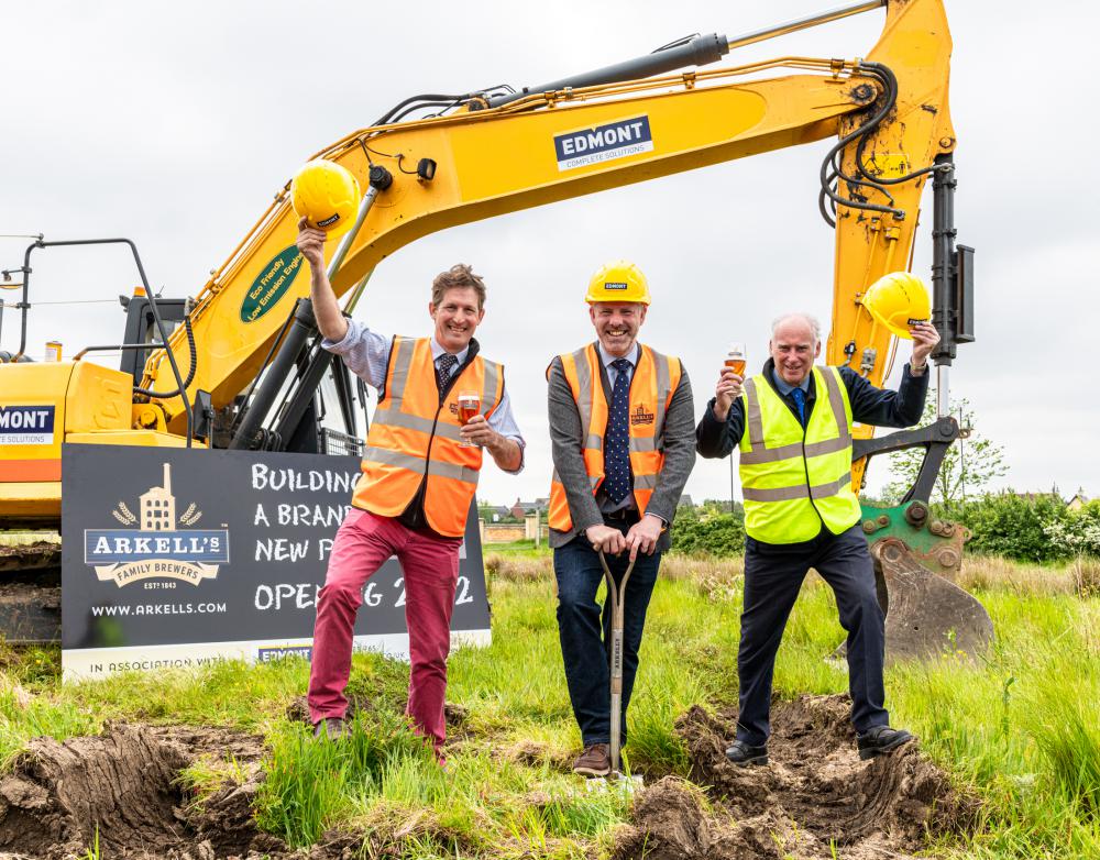 From left: Arkell's Managing Director George Arkell, North Swindon MP Justin Tomlinson and Edmont Ltd Managing Director Craig Morton